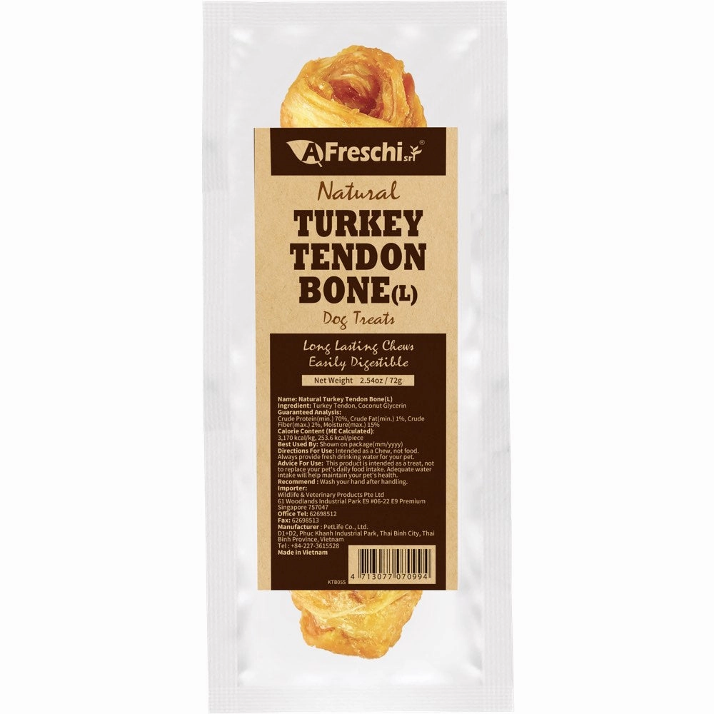 20% OFF: AFreschi Natural Turkey Tendon Bone Grain-Free Dog Chew (Large) 72g dog grooming shampoo collar crate feeding supplies