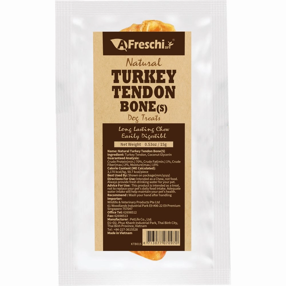 20% OFF: AFreschi Natural Turkey Tendon Bone Grain-Free Dog Chew (Small) 15g no pull dog harness nylon dog leash dog walking set dog vest harness pet lead