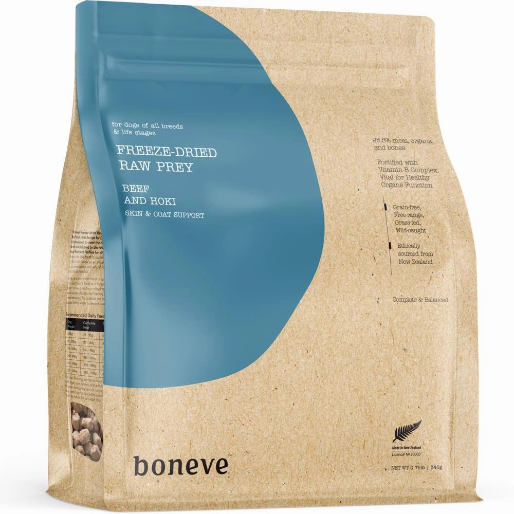20% OFF: Boneve Beef & Hoki Skin & Coat Support Grain-Free Freeze-Dried Raw Dog Food dog grooming shampoo collar crate feeding supplies