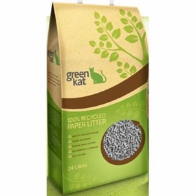 20% OFF: Green Kat Recycled Paper Cat Litter 24L kitten supplies kitten toys kitten food kitten litter box kitten bed