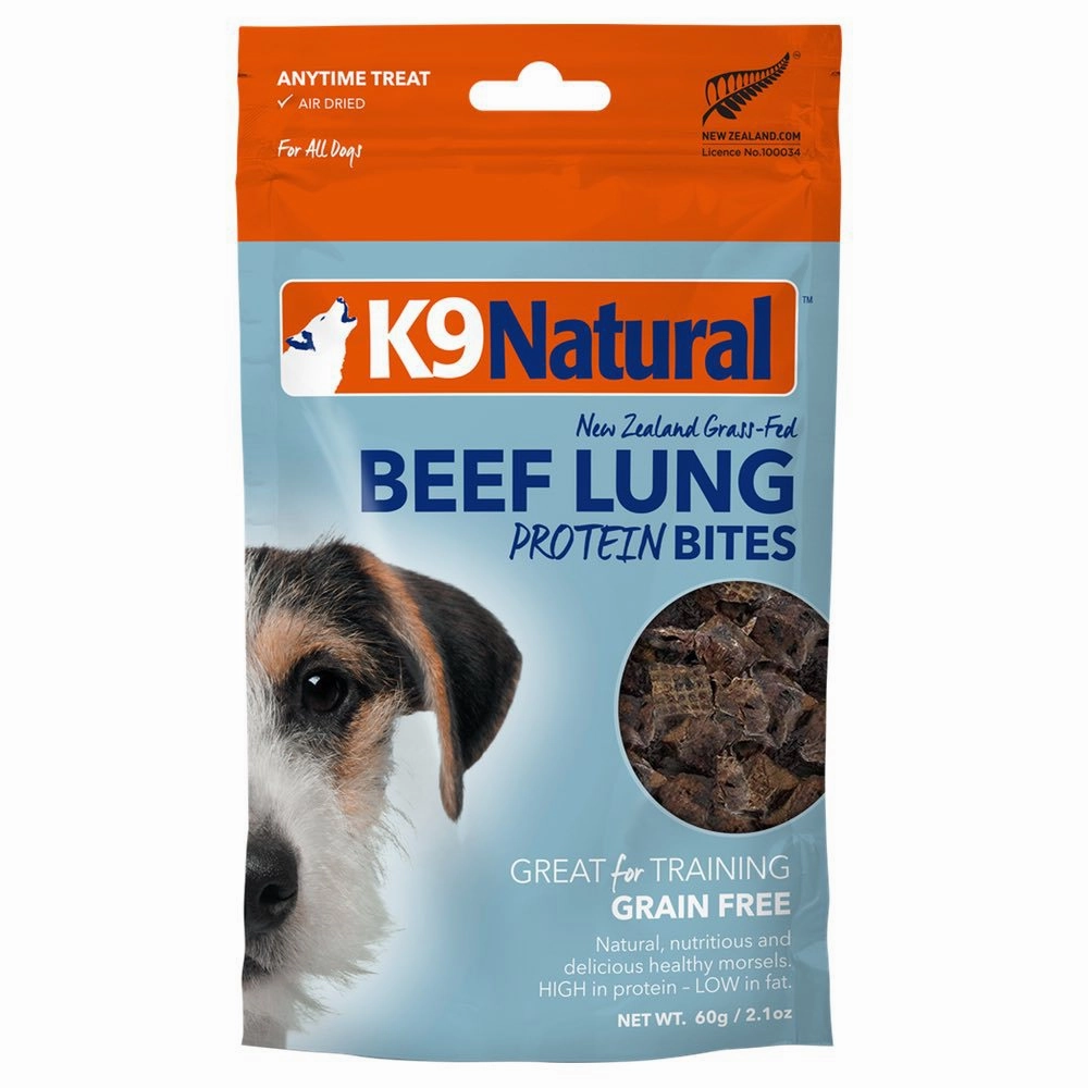 20% OFF: K9 Natural Beef Lungs Protein Bites Dog Treats 60g dog grooming shampoo collar crate feeding supplies