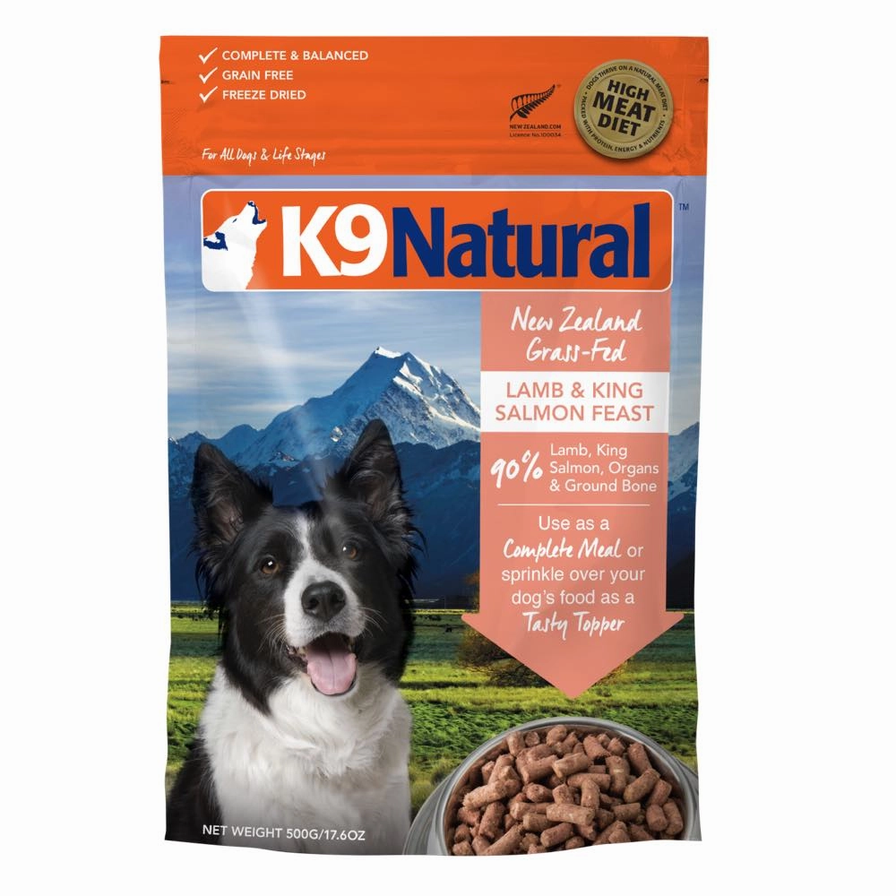 20% OFF: K9 Natural Lamb & King Salmon Feast Grain-Free Freeze-Dried Raw Dog Food dog grooming shampoo collar crate feeding supplies