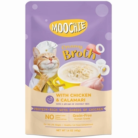 20% OFF: Moochie Creamy Broths With Chicken & Calamari Grain-Free Pouch Cat Food 40g x 16 dog travel bag car seat cover pet carrier for car training leash dog training whistle
