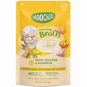 20% OFF: Moochie Creamy Broths With Chicken & Pumpkin Grain-Free Pouch Cat Food 40g x 16 dog travel bag car seat cover pet carrier for car training leash dog training whistle