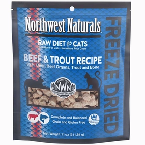 20% OFF: Northwest Naturals Beef & Trout Freeze-Dried Raw Cat Food 11oz cat general supplies cat toys cat grooming cat food cat litter