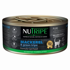 20% OFF: Nutripe Pure Mackerel & Green Tripe Gum & Grain-Free Canned CAT Food 95g cat general supplies cat toys cat grooming cat food cat litter