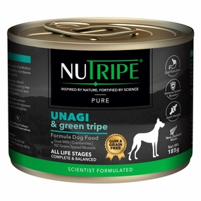 20% OFF: Nutripe Pure Unagi & Green Tripe Gum & Grain-Free Canned Dog Food 185g canned dog food wet dog food grain free dog food dog food with gravy beef dog food
