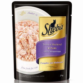 20% OFF: Sheba Tuna & Mackerel Pouch Cat Food 70g x 12 cat snacks catnip treats healthy cat food cat reward treats low calorie cat food