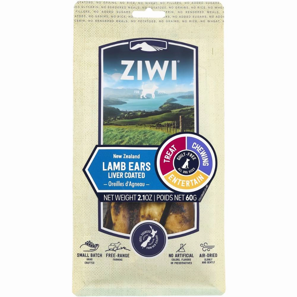 20% OFF: Ziwi Peak Lamb Ears Air-Dried Dog Treats 60g dog grooming shampoo collar crate feeding supplies