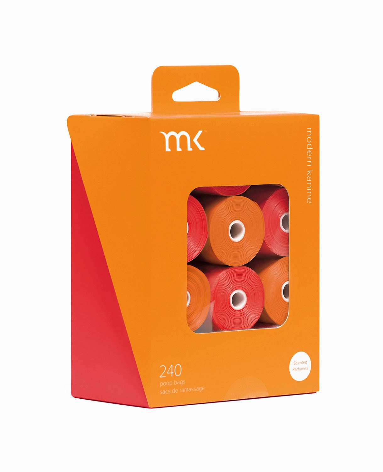 240-Count Modern Kanine Dog Waste Bags, 12 Refill Rolls in Orange & Coral
