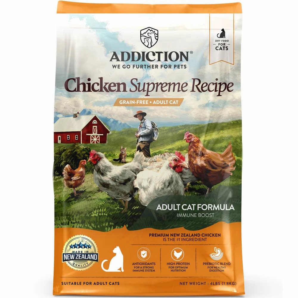 25% OFF   FREE CANNED FOOD/SCOOP: Addiction Chicken Supreme Grain-Free Adult Dry Cat Food dry cat food cat treats grain free cat food kitten treats cat dental treats