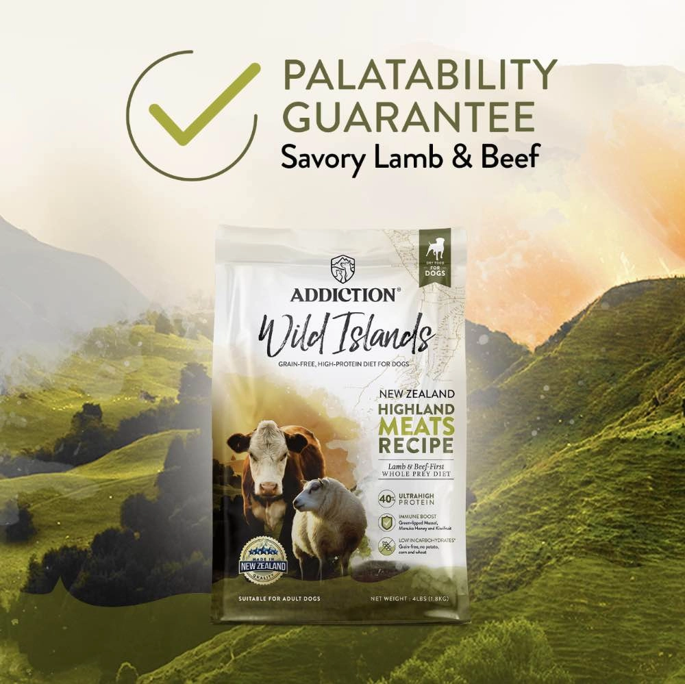 25% OFF: Addiction Wild Islands Highland Meats Lamb & Beef Grain Free Dry Dog Food