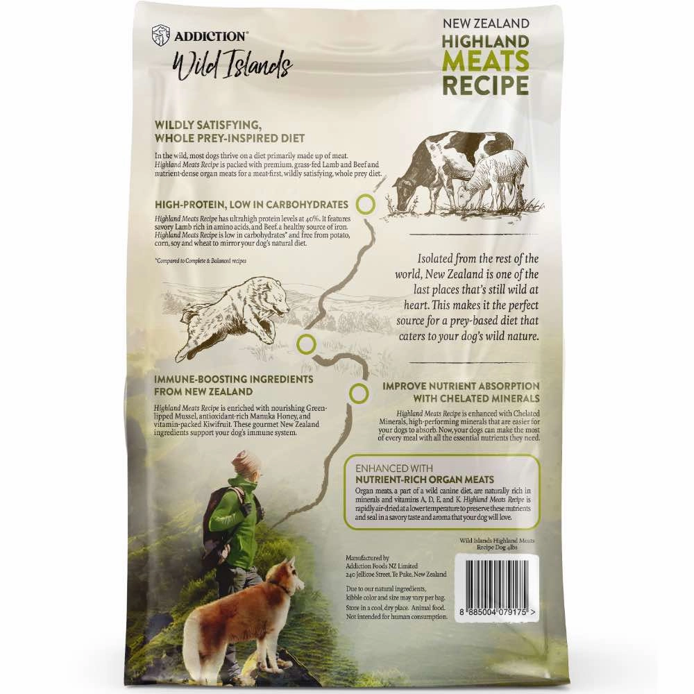 25% OFF: Addiction Wild Islands Highland Meats Lamb & Beef Grain Free Dry Dog Food