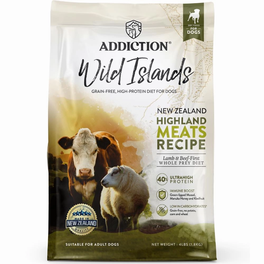 25% OFF: Addiction Wild Islands Highland Meats Lamb & Beef Grain Free Dry Dog Food dog grooming shampoo collar crate feeding supplies