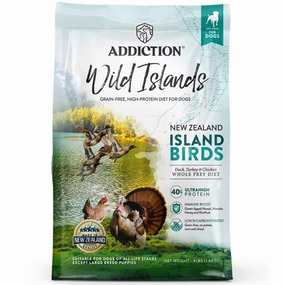 25% OFF: Addiction Wild Islands Island Birds Duck, Turkey & Chicken Grain Free Dry Dog Food freeze dried dog treats dog freeze snacks raw dog treat dehydrated dog food meat dog snack