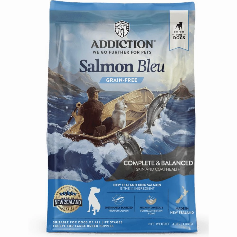 25% OFF/BUNDLE DEAL: Addiction Salmon Bleu Grain-Free Dry Dog Food dog grooming shampoo collar crate feeding supplies