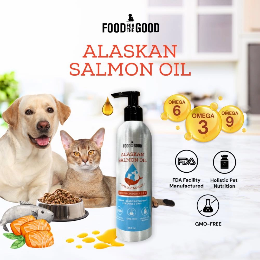 25% OFF: Food For The Good Alaskan Salmon Oil Supplement For Cats & Dogs 250ml