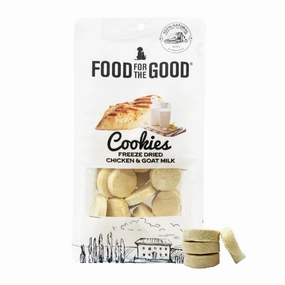 25% OFF: Food For The Good Chicken & Goat Milk Cookies Freeze Dried Treats For Cats & Dogs 70g dog grooming shampoo collar crate feeding supplies