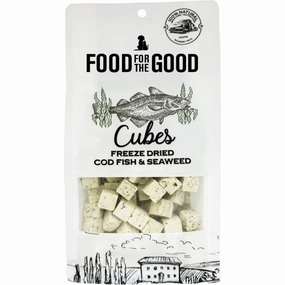 25% OFF: Food For The Good Codfish & Seaweed Cubes Freeze-Dried Treats For Cats & Dogs 70g dog grooming shampoo collar crate feeding supplies