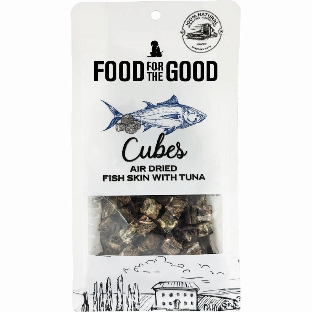 25% OFF: Food For The Good Fish Skin With Tuna Cubes Air-Dried Treats For Cats & Dogs 120g dry cat food cat treats grain free cat food kitten treats cat dental treats