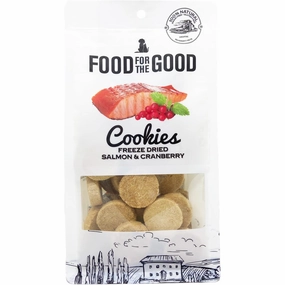 25% OFF: Food For The Good Salmon & Cranberry Cookies Freeze-Dried Treats For Cats & Dogs 70g dog grooming shampoo collar crate feeding supplies