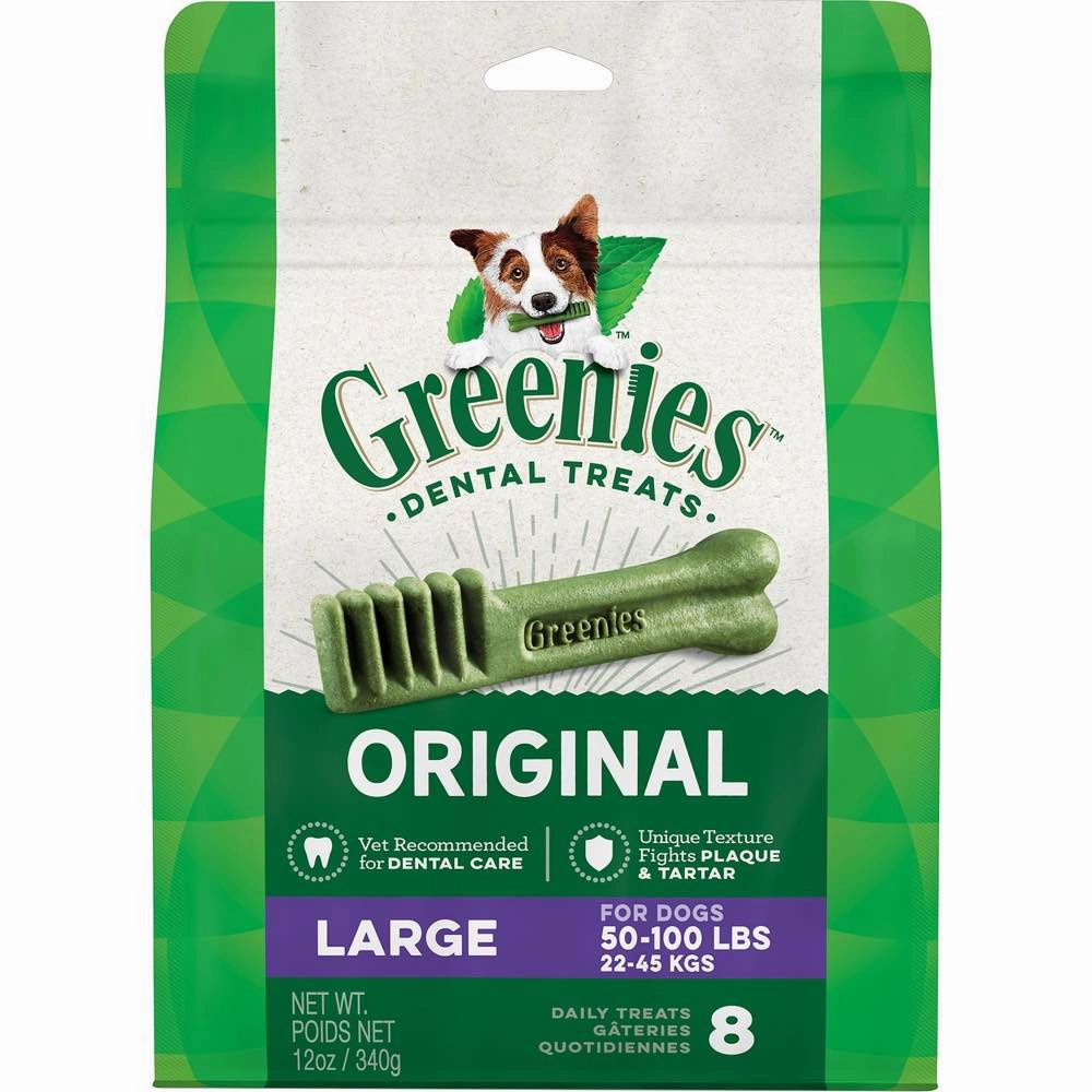25% OFF: Greenies Original Large Dental Dog Treats 12oz (8 chews) dog grooming shampoo collar crate feeding supplies