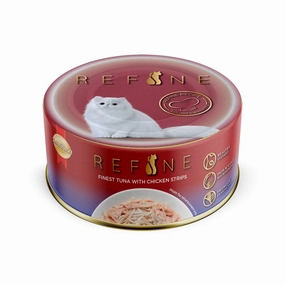 25% OFF: Smartheart Refine Finest Tuna With Chicken Strips Canned Cat Food 80g cat food cans soft cat food high protein cat food natural cat food senior cat food