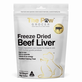 25% OFF: The Paw Grocer Beef Liver Freeze-Dried Treats For Cats & Dogs 90g dry cat food cat treats grain free cat food kitten treats cat dental treats