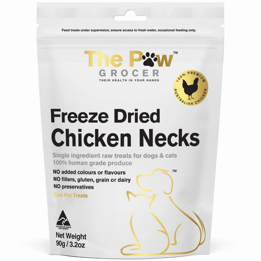 25% OFF: The Paw Grocer Chicken Necks Freeze-Dried Treats For Cats & Dogs 90g dry cat food cat treats grain free cat food kitten treats cat dental treats