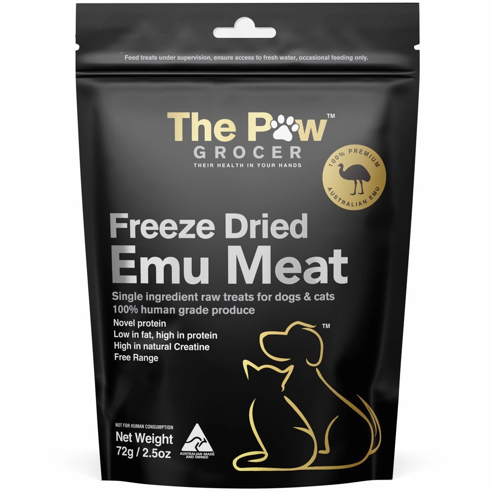25% OFF: The Paw Grocer Emu Meat Freeze-Dried Treats For Cats & Dogs 72g dog chew toys dog dental chews durable chew toys puppy chew toy bone chew