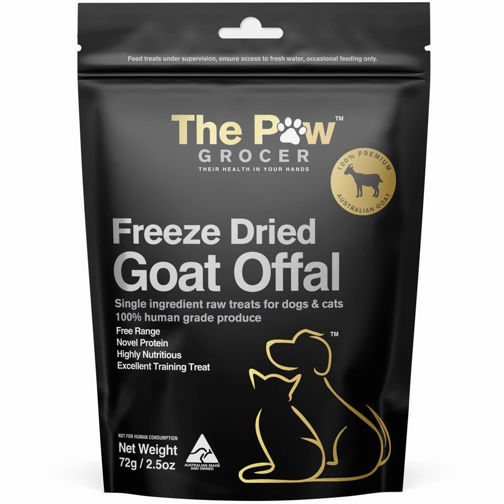 25% OFF: The Paw Grocer Goat Offal Freeze-Dried Treats For Cats & Dogs 72g dog chew toys dog dental chews durable chew toys puppy chew toy bone chew