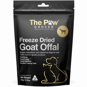 25% OFF: The Paw Grocer Goat Offal Freeze-Dried Treats For Cats & Dogs 72g dog chew toys dog dental chews durable chew toys puppy chew toy bone chew
