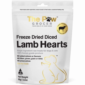 25% OFF: The Paw Grocer Lamb Hearts Freeze-Dried Treats For Cats & Dogs 90g dog chew toys dog dental chews durable chew toys puppy chew toy bone chew