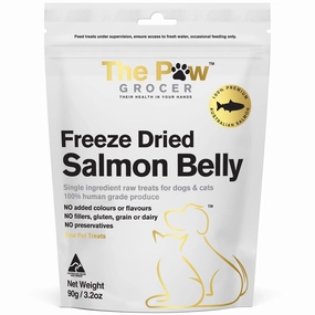 25% OFF: The Paw Grocer Salmon Belly Freeze-Dried Treats For Cats & Dogs 90g dog grooming shampoo collar crate feeding supplies