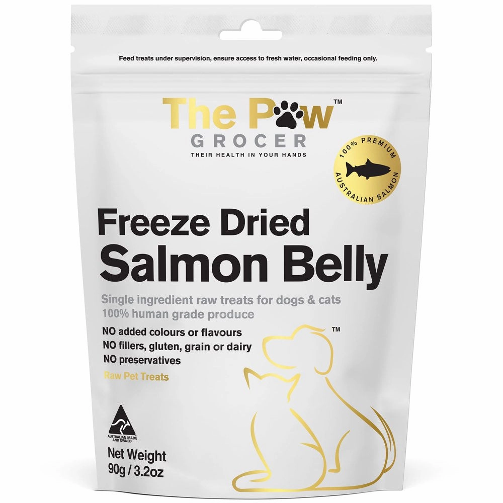 25% OFF: The Paw Grocer Salmon Belly Freeze-Dried Treats For Cats & Dogs 90g dog grooming shampoo collar crate feeding supplies
