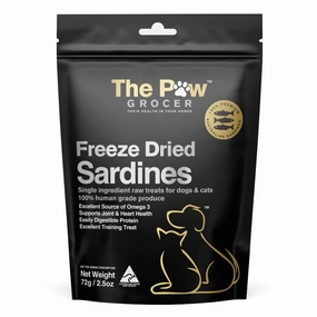 25% OFF: The Paw Grocer Sardines Freeze-Dried Treats For Cats & Dogs 72g dry cat food cat treats grain free cat food kitten treats cat dental treats