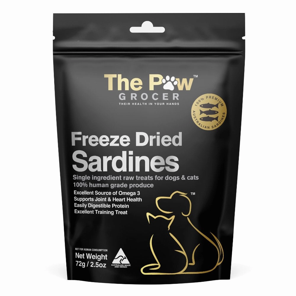 25% OFF: The Paw Grocer Sardines Freeze-Dried Treats For Cats & Dogs 72g dry cat food cat treats grain free cat food kitten treats cat dental treats