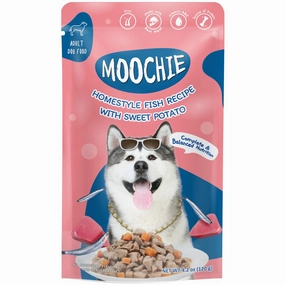 29% OFF: Moochie Homestyle Fish Recipe With Sweet Potato Adult Pouch Dog Food 120g x 12 canned dog food wet dog food grain free dog food dog food with gravy beef dog food