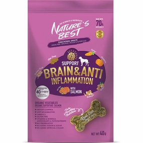 2 FOR $10 (Exp 2026): Nature's Best Brain & Anti-Inflammation Salmon Grain-Free Dog Treats 40g dog grooming shampoo collar crate feeding supplies