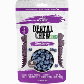 2 FOR $12.80: Absolute Holistic Boost Blueberry Petite Grain-Free Dental Dog Chews 160g dog grooming shampoo collar crate feeding supplies