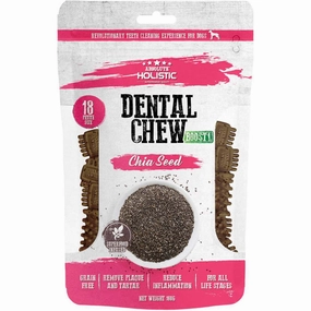 2 FOR $12.80: Absolute Holistic Boost Chia Seed Petite Grain-Free Dental Dog Chews 160g no pull dog harness nylon dog leash dog walking set dog vest harness pet lead