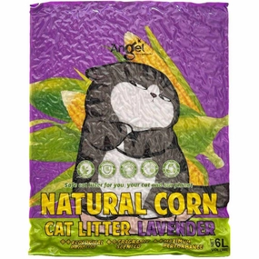 2 FOR $15: Angel Natural Corn Lavender Cat Litter 6L kitten supplies kitten toys kitten food kitten litter box kitten bed