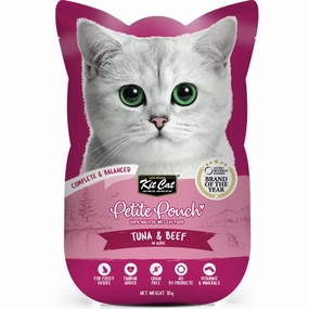 30% OFF: Kit Cat Petite Pouch Tuna & Beef In Aspic Grain-Free Pouch Cat Food 70g x 12 dry cat food cat treats grain free cat food kitten treats cat dental treats