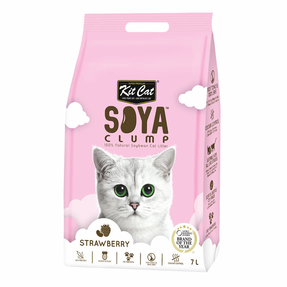30% OFF: Kit Cat Soya Clump Strawberry Cat Litter 7L kitten supplies kitten toys kitten food kitten litter box kitten bed