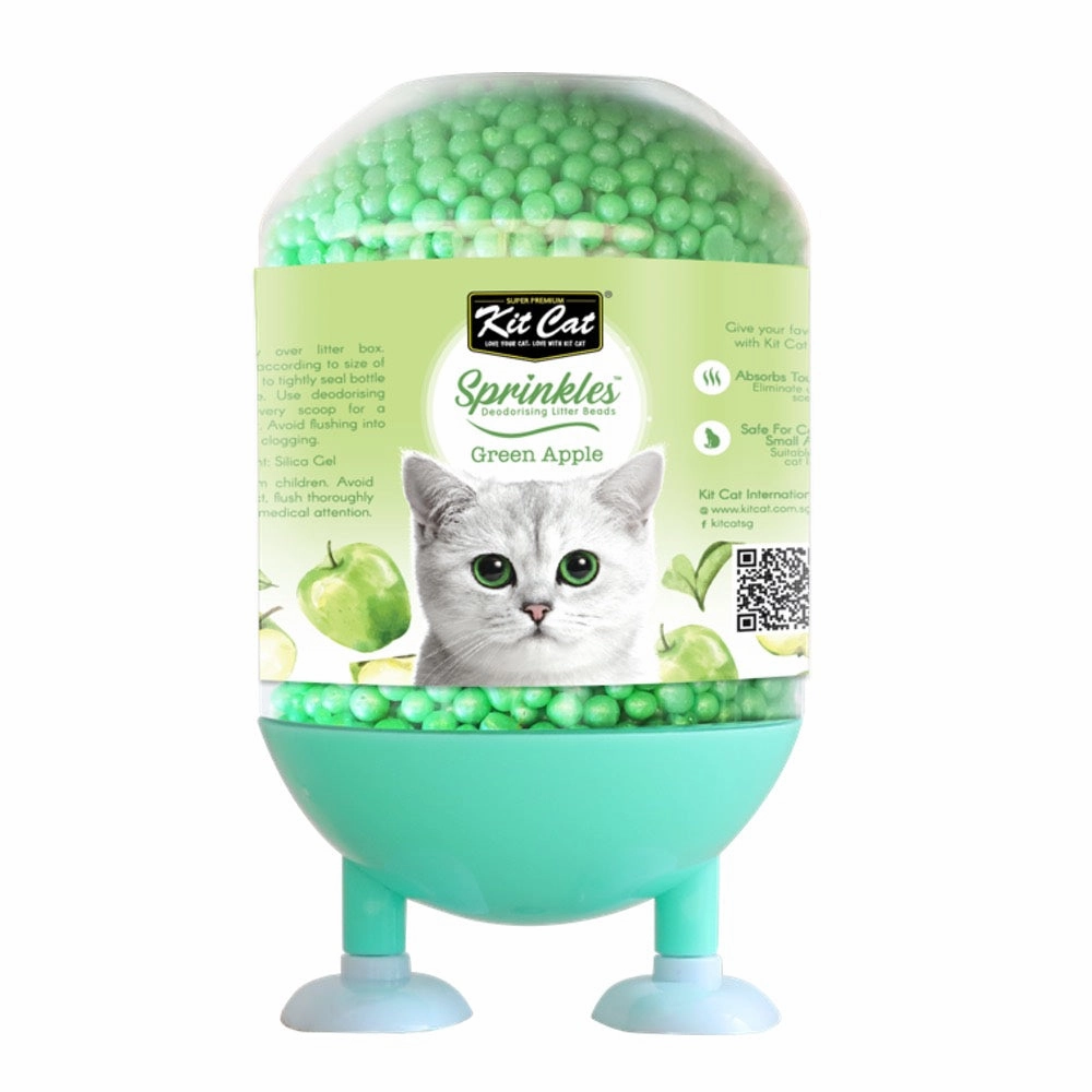 30% OFF: Kit Cat Sprinkles Deodorising Cat Litter Beads (Green Apple) 240g kitten supplies kitten toys kitten food kitten litter box kitten bed