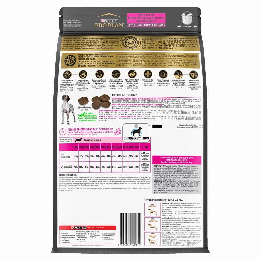30% OFF: Pro Plan Sensitive Skin & Stomach Medium & Large Breed Adult Dry Dog Food