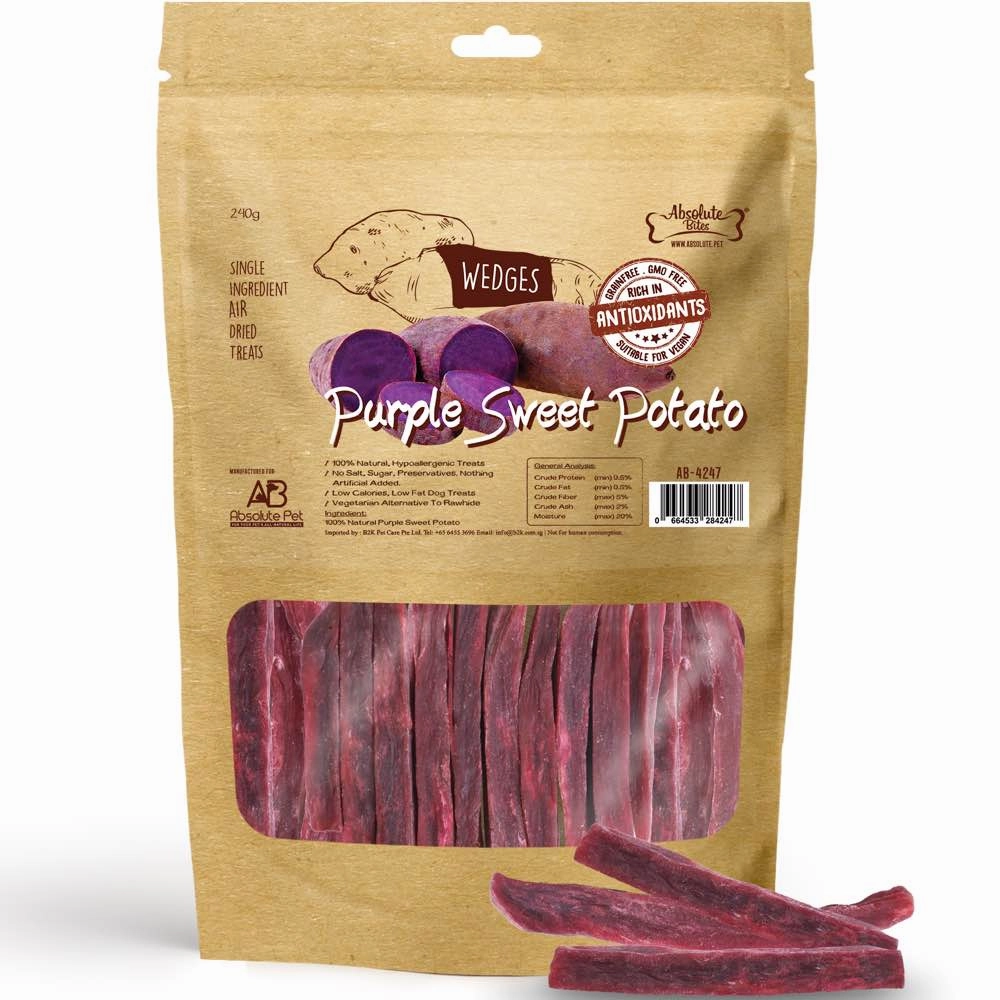 34% OFF: Absolute Bites Purple Sweet Potato Wedges Air Dried Dog Treats dog supplies dog food toys accessories dog bed