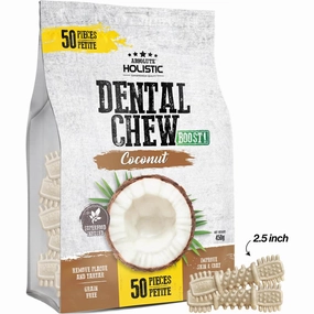 34% OFF: Absolute Holistic Boost Coconut Petite Grain-Free Dental Dog Chews 50pc no pull dog harness nylon dog leash dog walking set dog vest harness pet lead