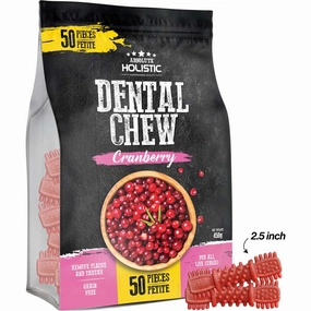 34% OFF: Absolute Holistic Cranberry Petite Grain-Free Dental Dog Chews 50pc dog toys interactive dog toy plush dog toy dog rope toy squeaky toy