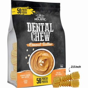 34% OFF: Absolute Holistic Peanut Butter Petite Grain-Free Dental Dog Chews 50pc dog toys interactive dog toy plush dog toy dog rope toy squeaky toy